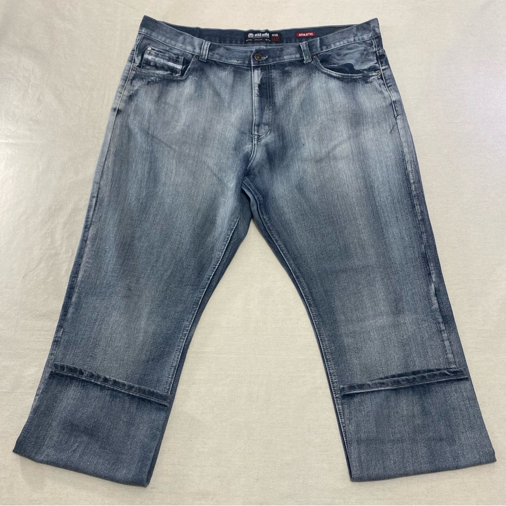 Ecko Unltd Jeans Mens 44x32 Blue Athletic Fit Denim Faded Retro Y2K Baggy